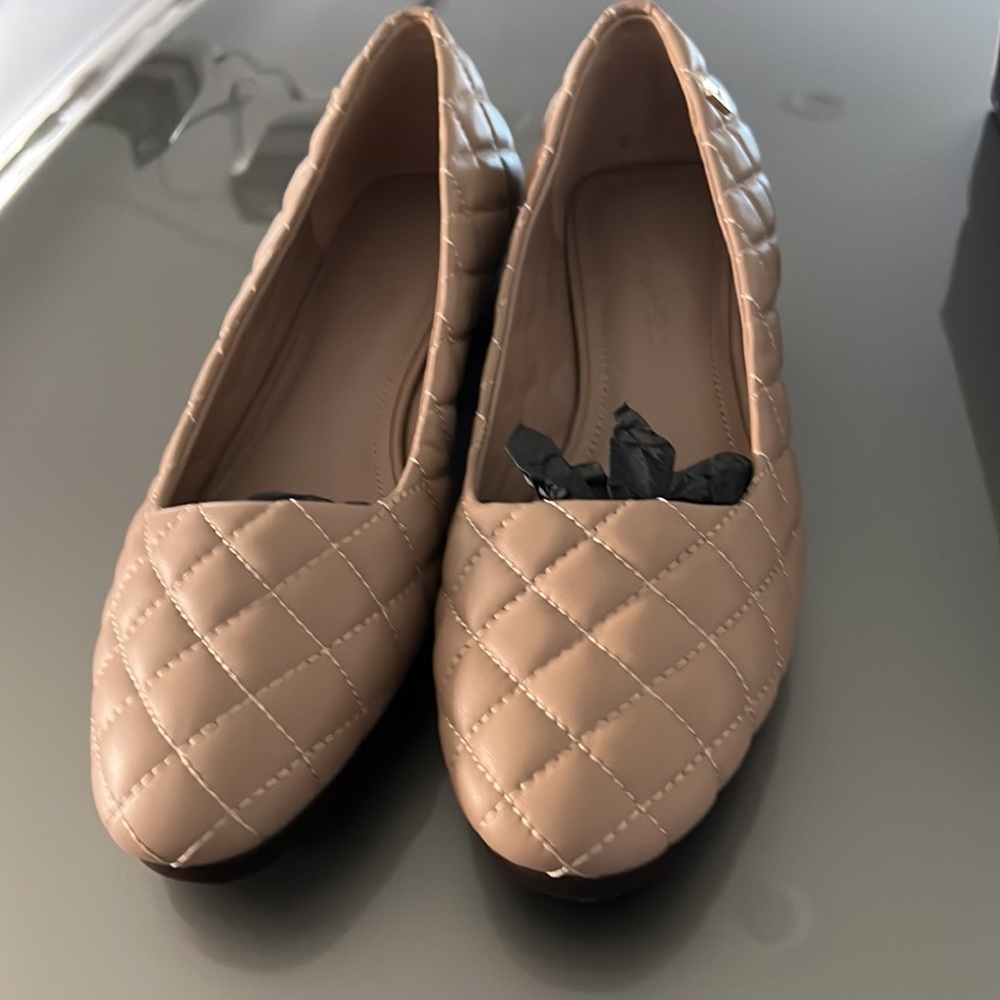 Karl Lagerfeld quilted shoes, size 7, never used, tan color. pretty and …